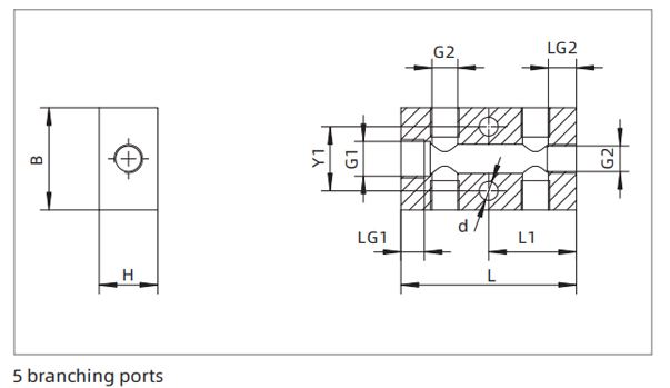 Dimensions PDR Series Positive Pressure Vacuum Shunt 5 Branching Ports